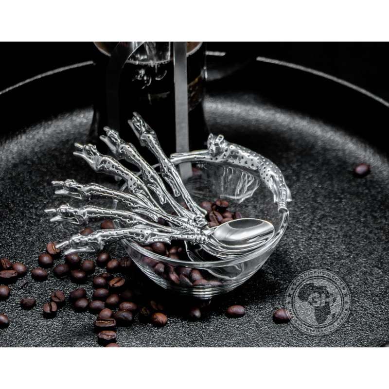 Coffee Spoon Set of 6 - Cheetah Africa Collection - Diana Carmichael