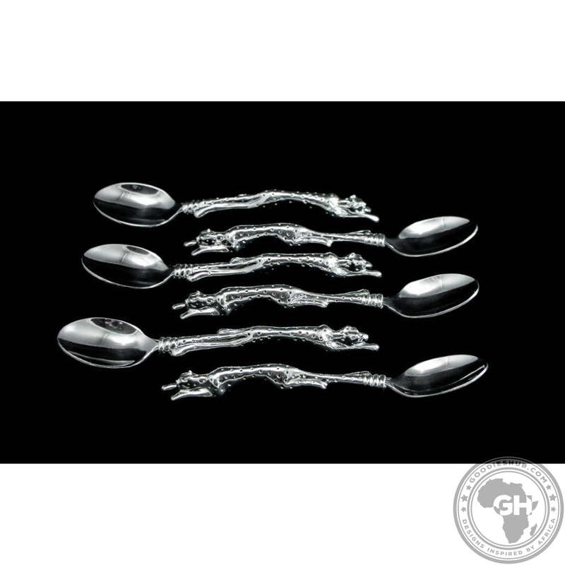 Coffee Spoon Set of 6 - Cheetah Africa Collection - Diana Carmichael