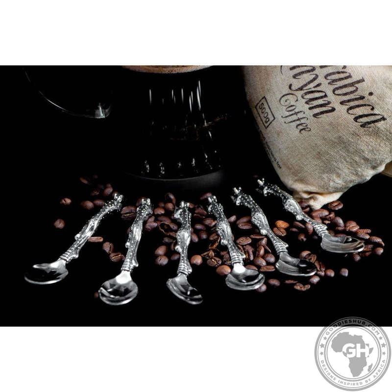 Coffee Spoon Set of 6 - Cheetah Africa Collection - Diana Carmichael
