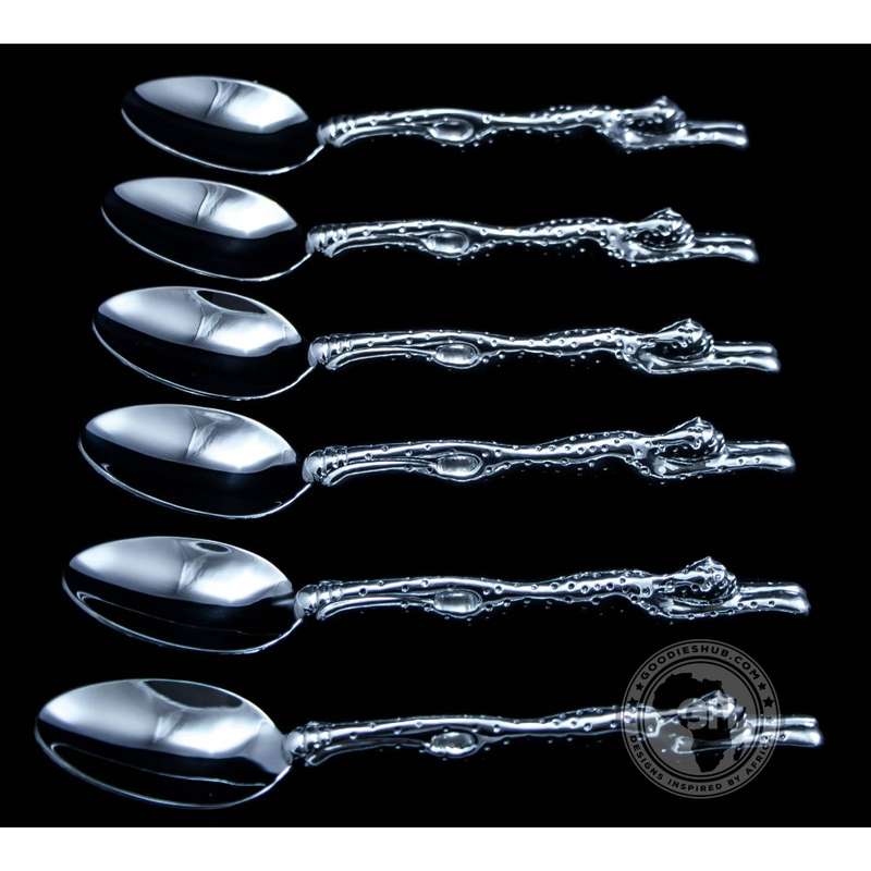 Dessert Spoon Set of 6 - Cheetah Africa Collection - Diana Carmichael