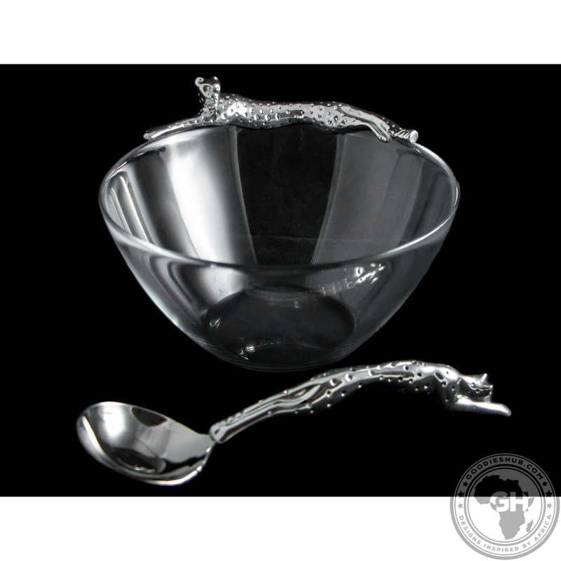 Dish 170mm Lying & Sauce Ladle Set - Cheetah Africa Collection - Diana Carmichael