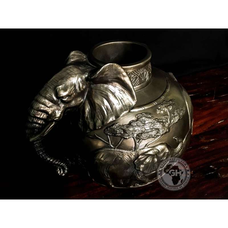 Elephant Vase - Bronze