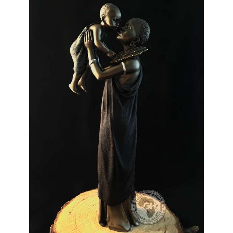 Mathee African Figurine Bronze Sculpture
