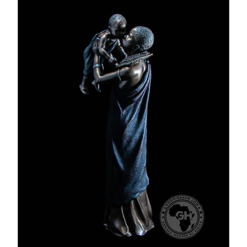 Mathee African Figurine Bronze Sculpture