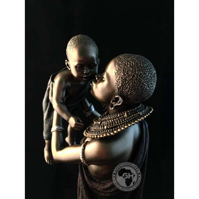 Mathee African Figurine Bronze Sculpture