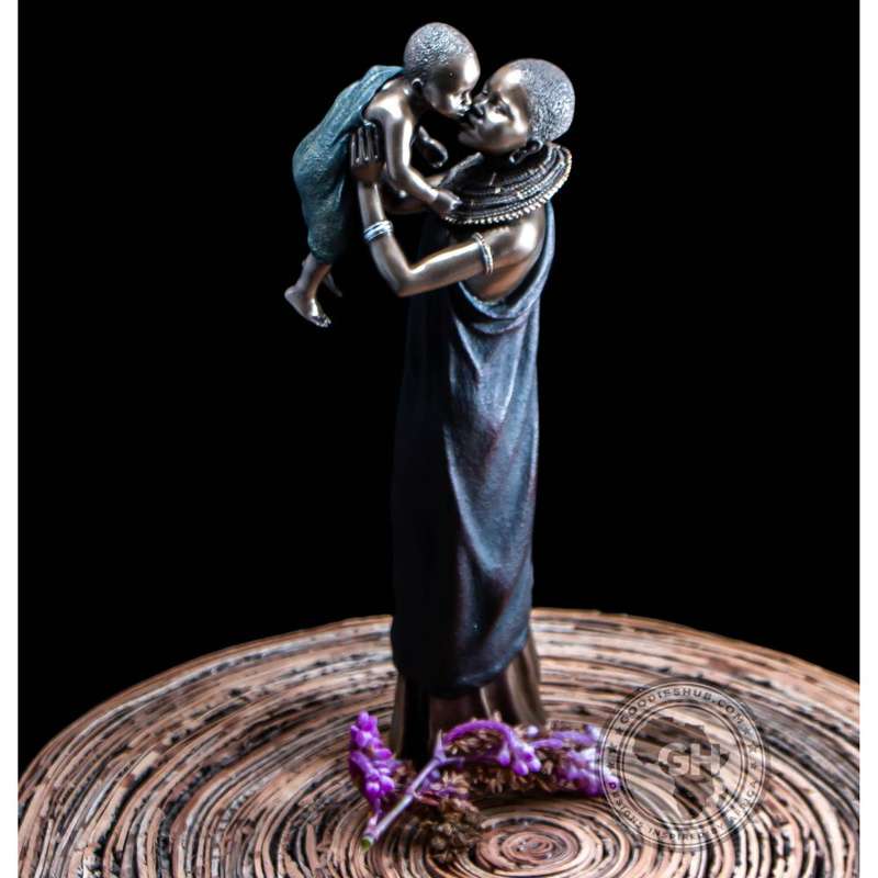 Mathee African Figurine Bronze Sculpture