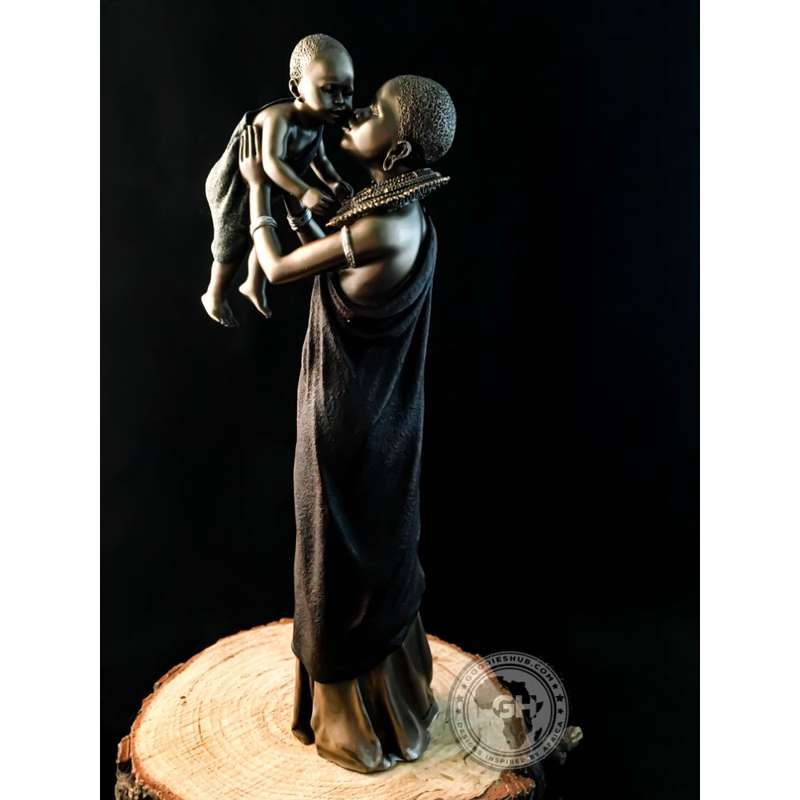 Mathee African Figurine Bronze Sculpture