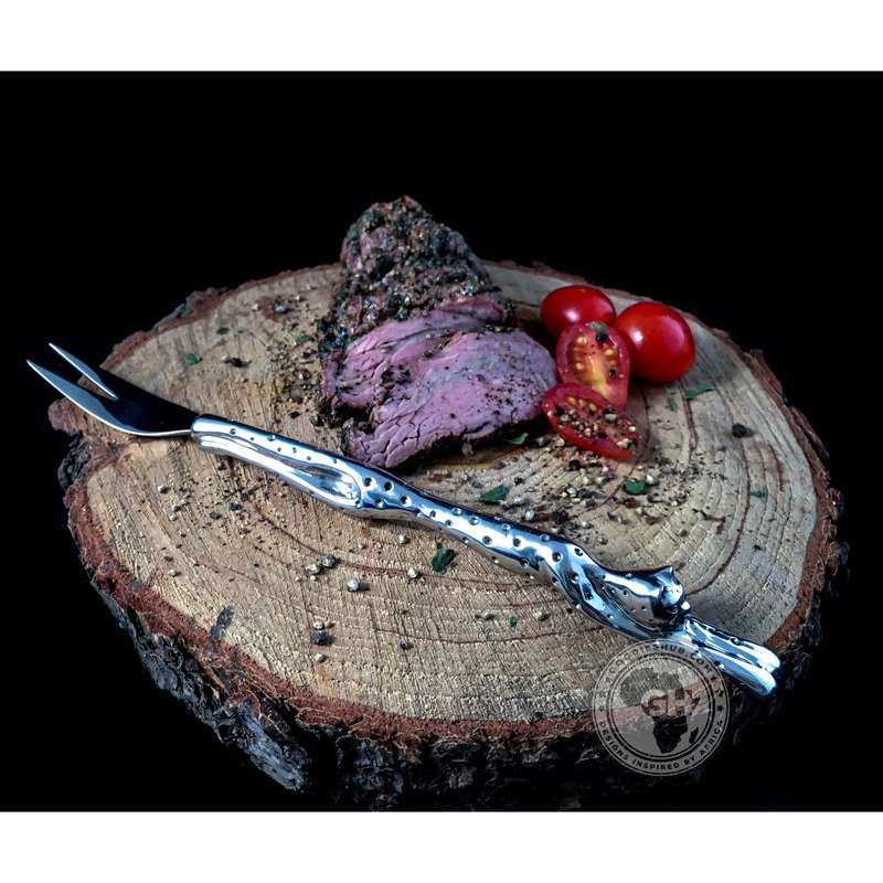 Mini serving Fork (213mm) - Cheetah Africa Collection - Diana Carmichael