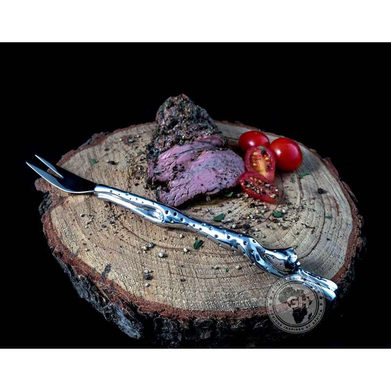 Mini serving Fork (213mm) - Cheetah Africa Collection - Diana Carmichael