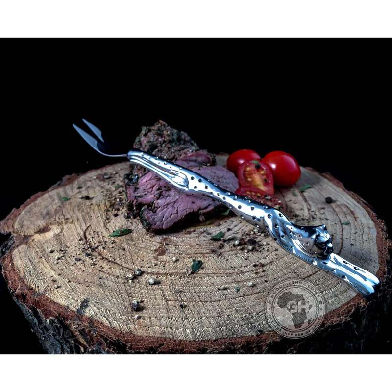 Mini serving Fork (213mm) - Cheetah Africa Collection - Diana Carmichael