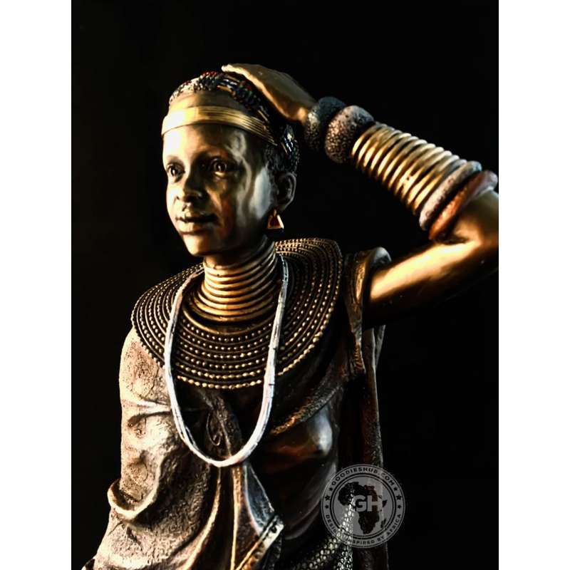 Ndebele Woman African Figurine Bronze Sculpture