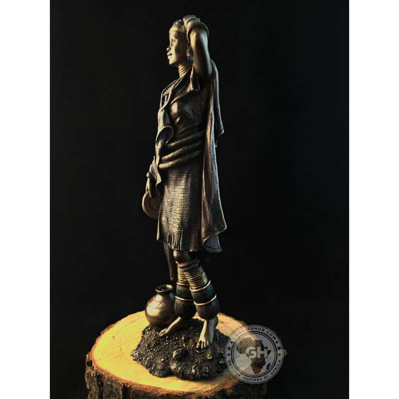 Ndebele Woman African Figurine Bronze Sculpture