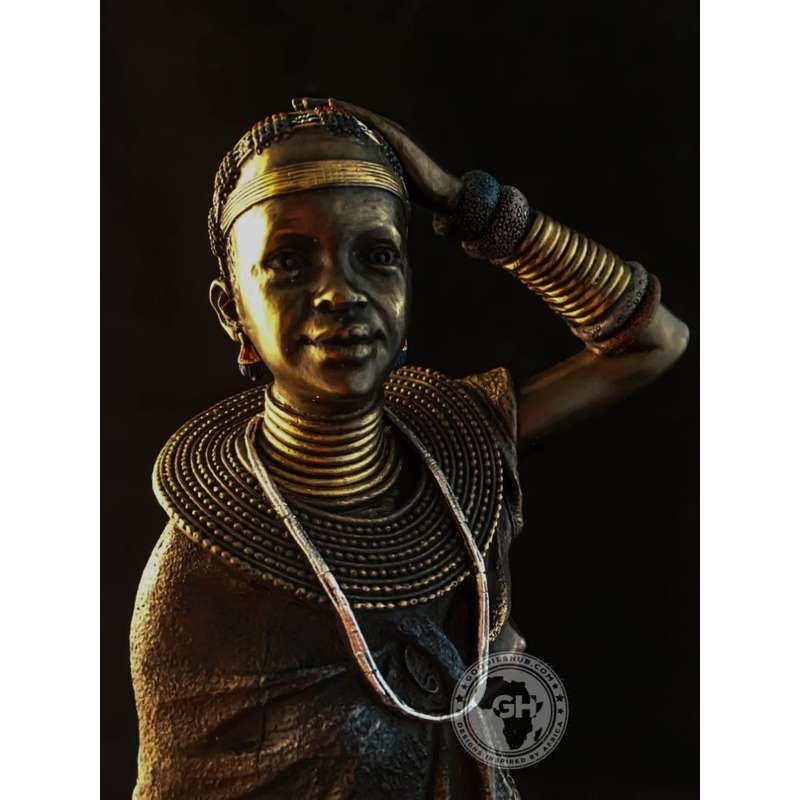 Ndebele Woman African Figurine Bronze Sculpture