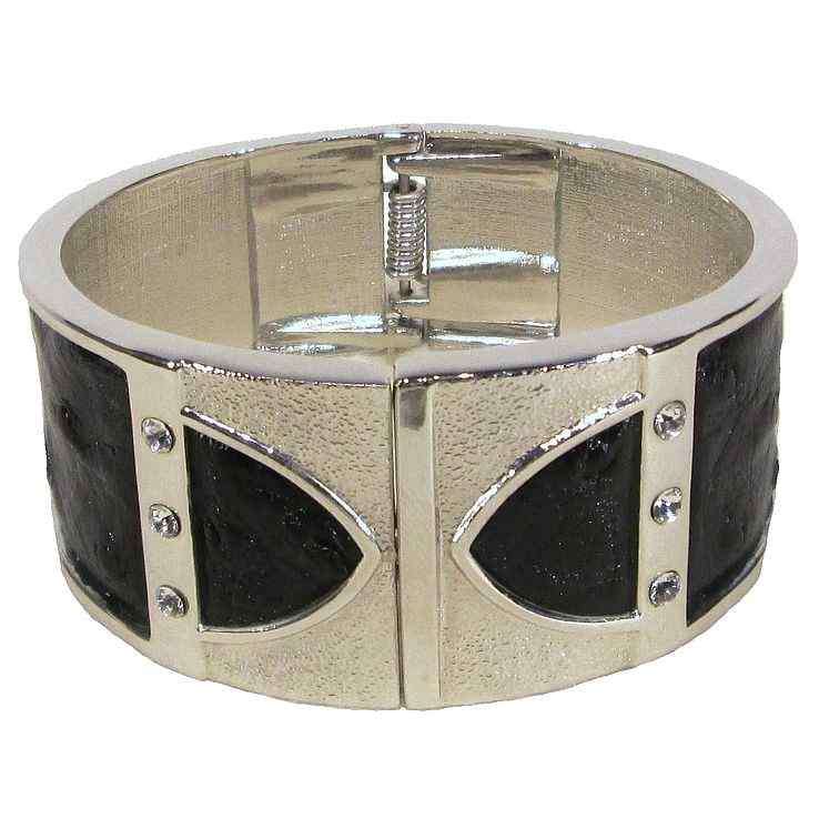 Bangle - Ostrich Leather - Black