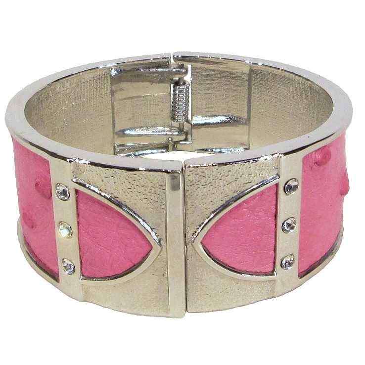 Bangle - Ostrich Leather - Pink