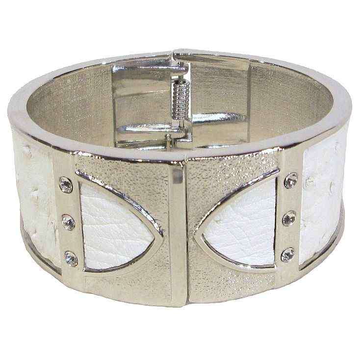 Bangle - Ostrich Leather - White