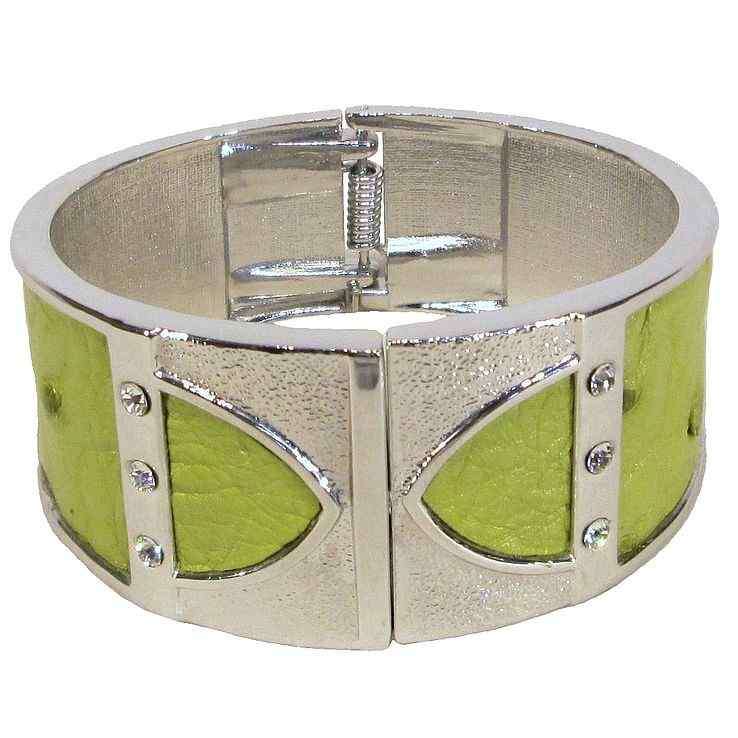 Bangle - Ostrich Leather - Chartreuse