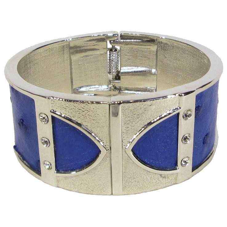 Bangle - Ostrich Leather - Victoria Blue