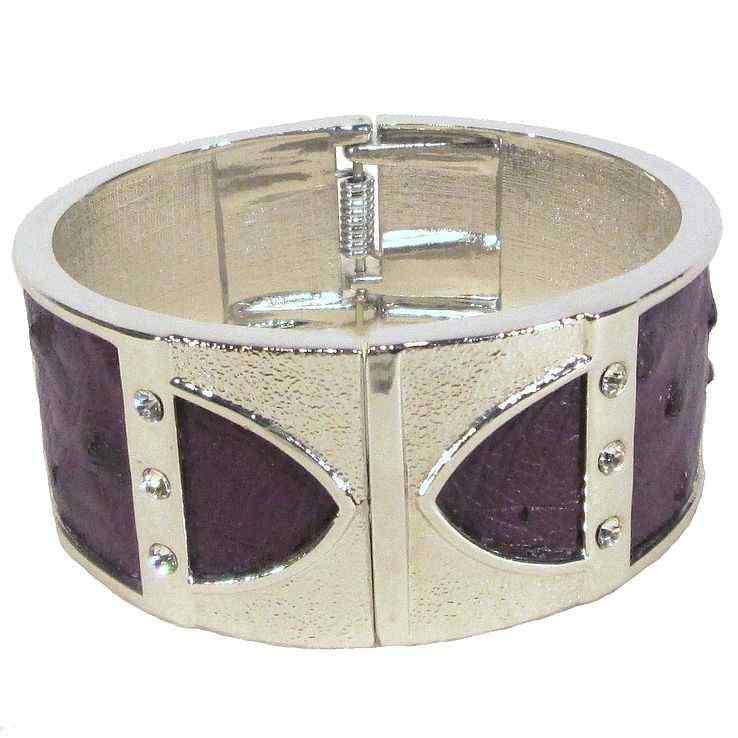 Bangle - Ostrich Leather - African Violet