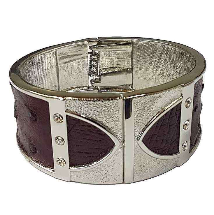 Bangle - Ostrich Leather - Burgundy