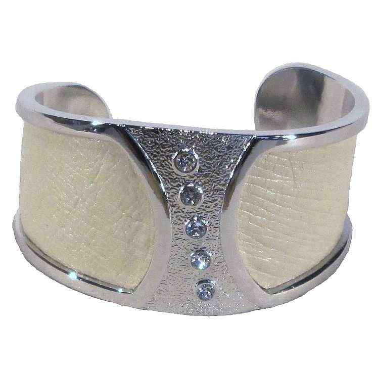 Ostrich Leather Slip on Cuffs - Soia