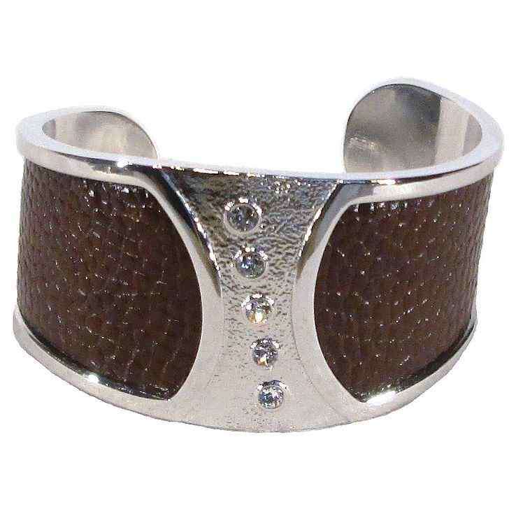 Ostrich Leather Slip on Cuffs - Kango Tabac