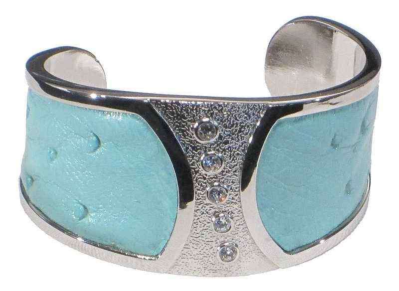 Ostrich Leather Slip on Cuffs - Aruba