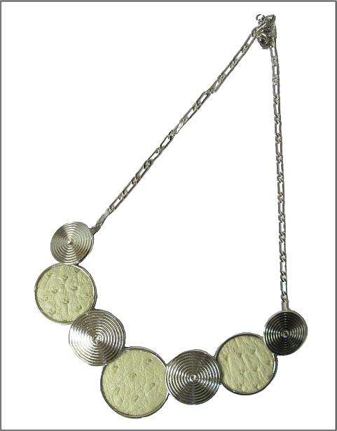 Ostrich Leather Round Necklace - Soia