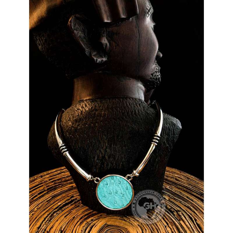 Ostrich Leather Necklace Tusk Design - Aruba