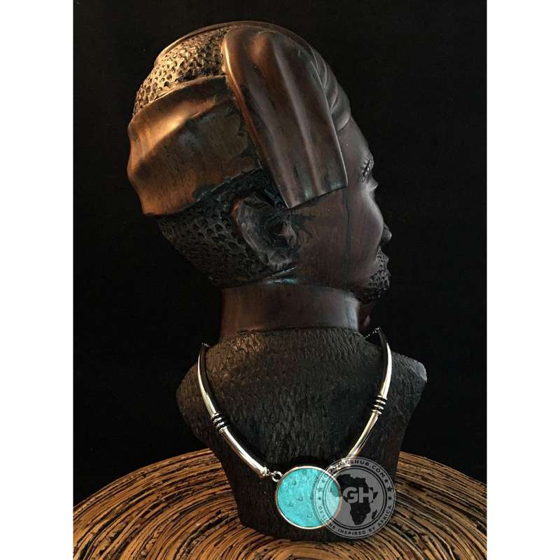 Ostrich Leather Necklace Tusk Design - Aruba