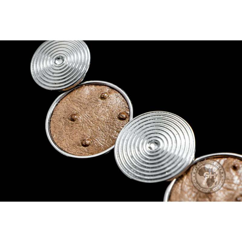 Ostrich Leather Round Necklace - Oryx