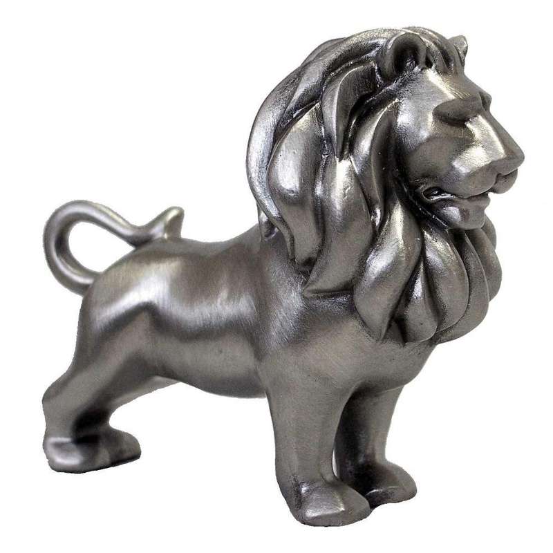 Lion Standing Pewter Sculpture