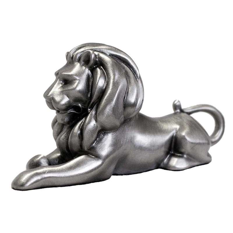 Lion Lying Pewter Sculpture