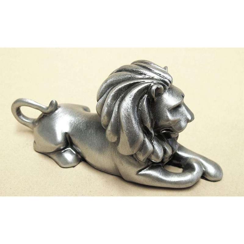Lion Lying Pewter Sculpture