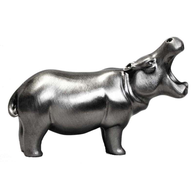 Hippo Mouth Open Pewter Sculpture