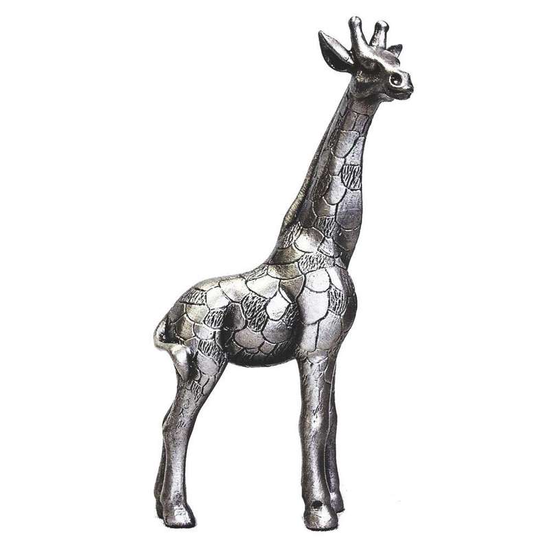Giraffe Standing Pewter Sculpture