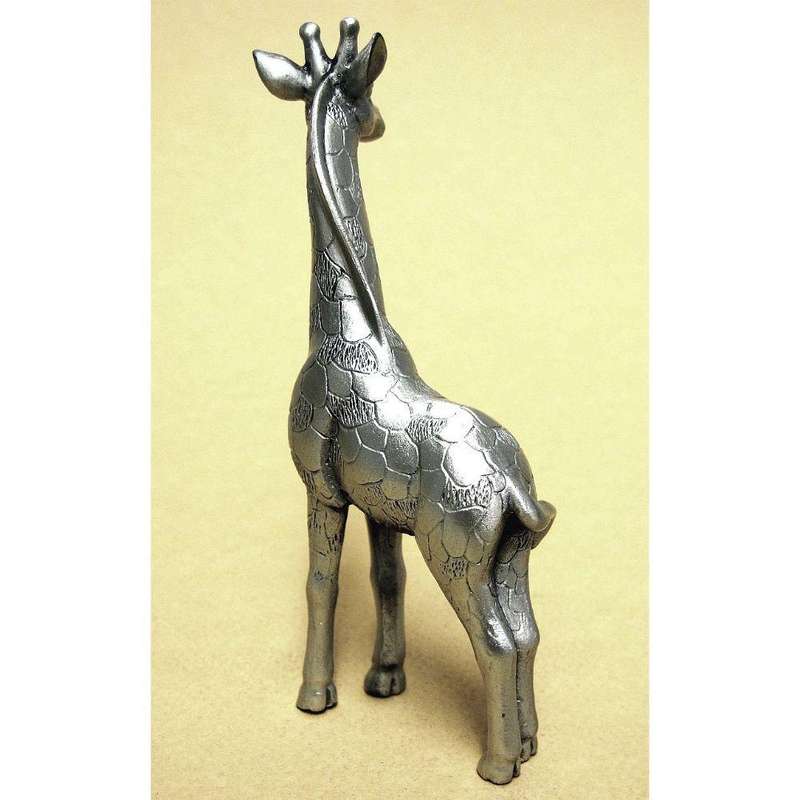 Giraffe Standing Pewter Sculpture