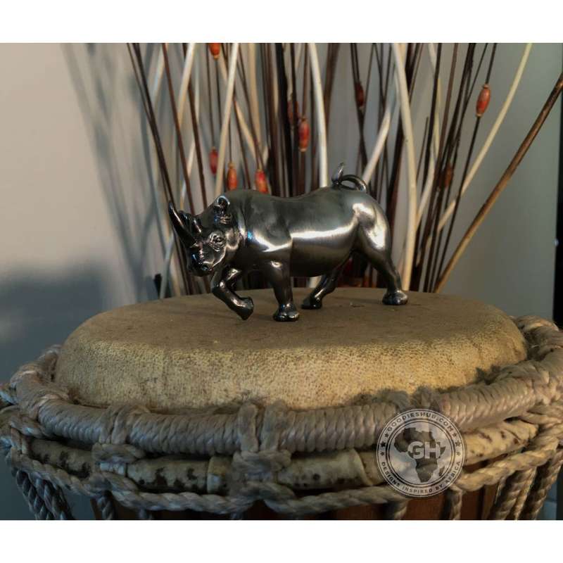 Rhino Pewter Sculpture