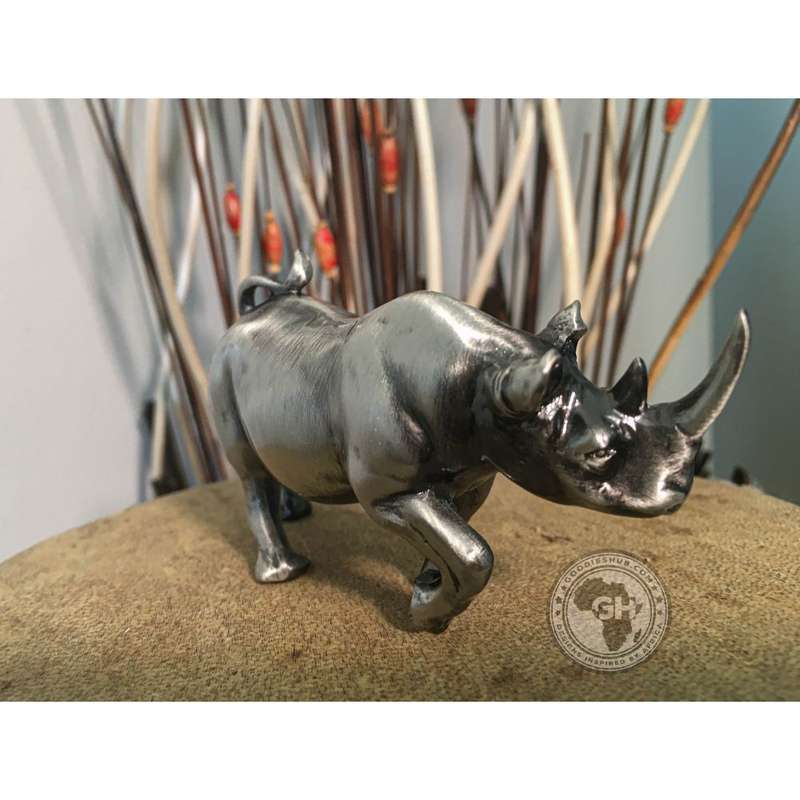 Rhino Pewter Sculpture