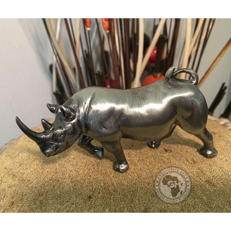 Rhino Pewter Sculpture