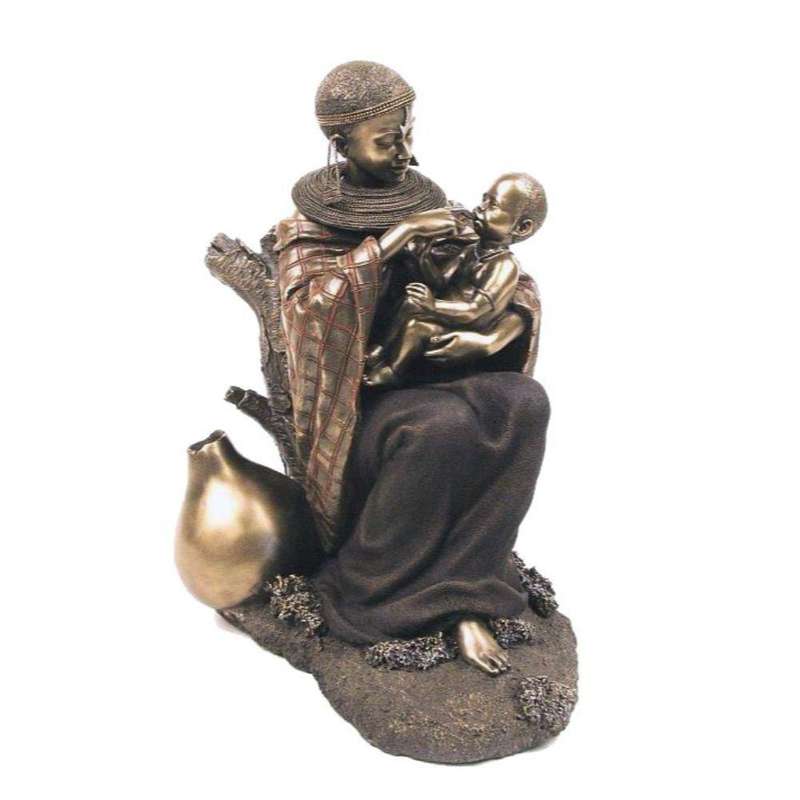Mlazi African Figurine Bronze Sculpture