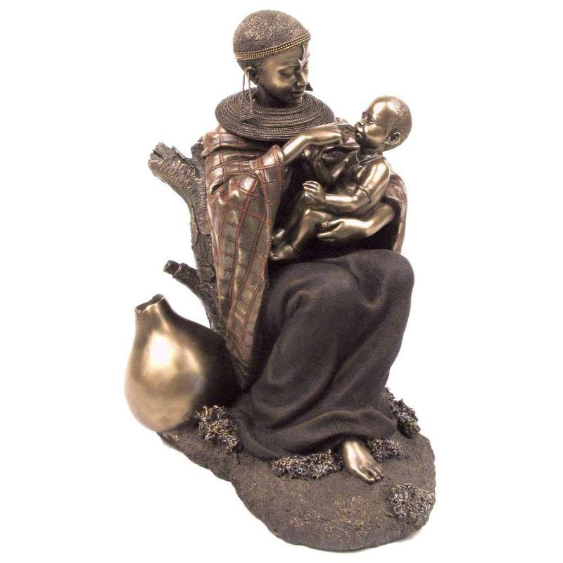 Mlazi African Figurine Bronze Sculpture