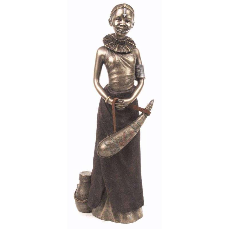 Kikora African Figurine Bronze Sculpture