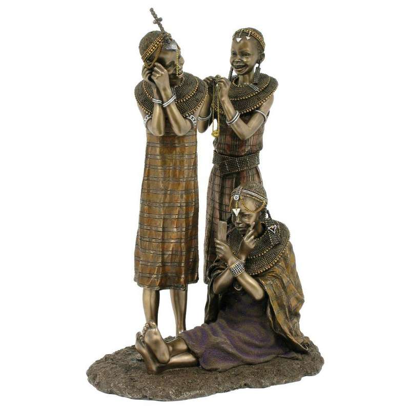 Tayari African Figurine Bronze Sculpture