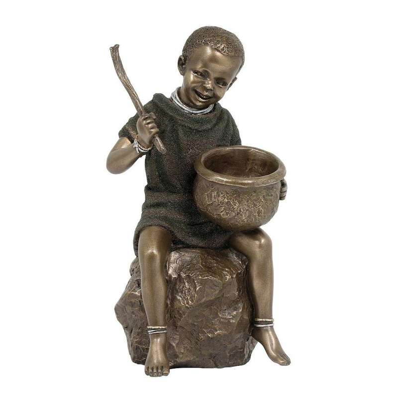 Chajio African Figurine Bronze Sculpture