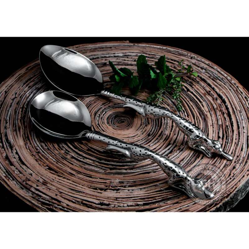 Serving Spoon Medium & Serving Spoon Large Set - Cheetah Africa Collection - Diana Carmichael