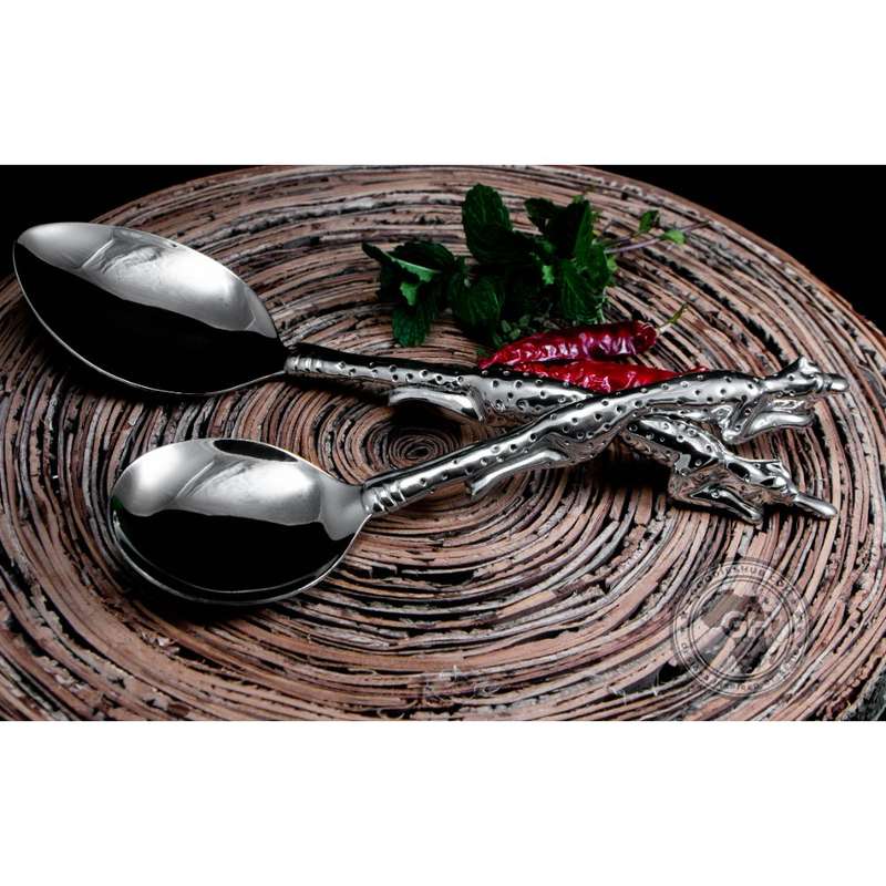 Serving Spoon Medium & Serving Spoon Large Set - Cheetah Africa Collection - Diana Carmichael