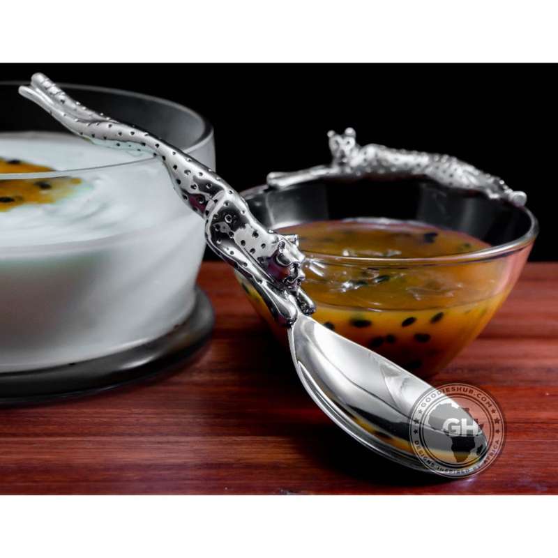 Serving Spoon Small Short (185mm) - Cheetah Africa Collection - Diana Carmichael