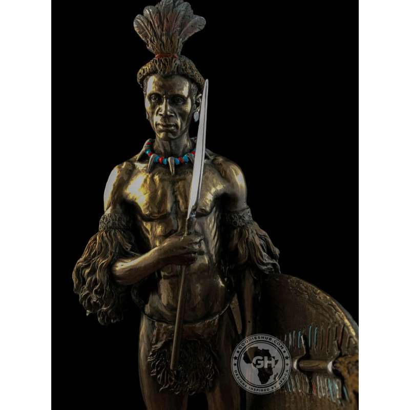 Shaka Zulu African Figurine Bronze Sculpture