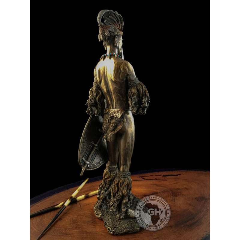 Shaka Zulu African Figurine Bronze Sculpture